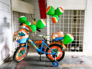 Indian tricolor party bicycle decor