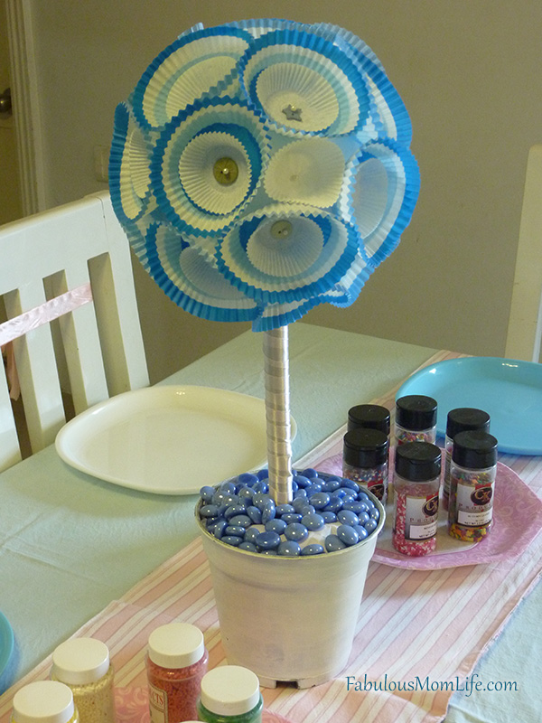 cupcake liner birthday decoration centerpiece