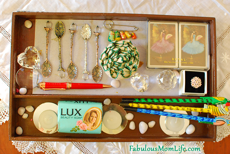 Displaying Collectibles on Wooden Tray