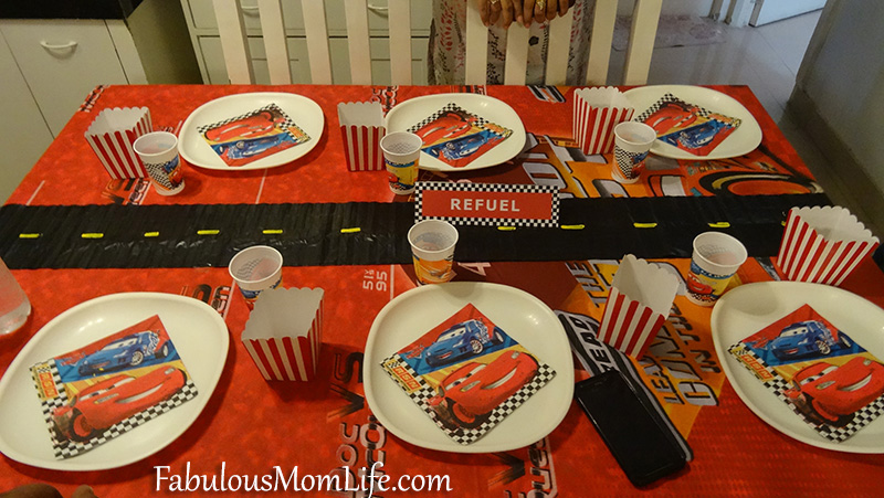 Cars Birthday Party Table Setting