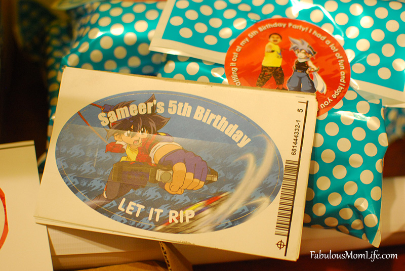 Personalized stickers for Beyblade Party