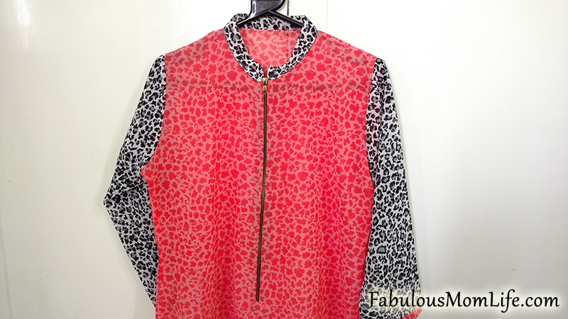 Coral and Black Ombre Leopard Print Kurti