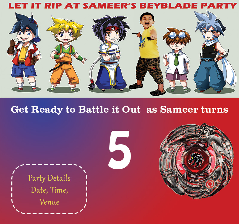 Beyblade Birthday Party Invitation