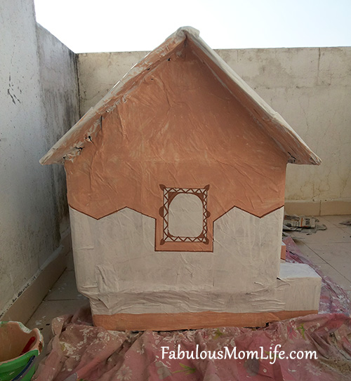 cardboard house model side view
