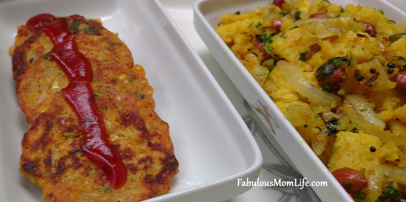 Evening Snacks for a Rainy Day - Corn Cutlets and Stir-Fried Dhokla