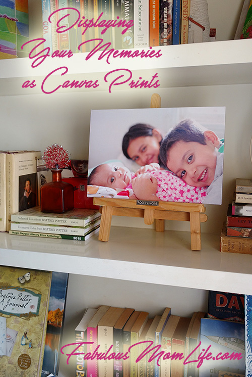 Displaying Canvas Prints on Easels on my Bookshelf