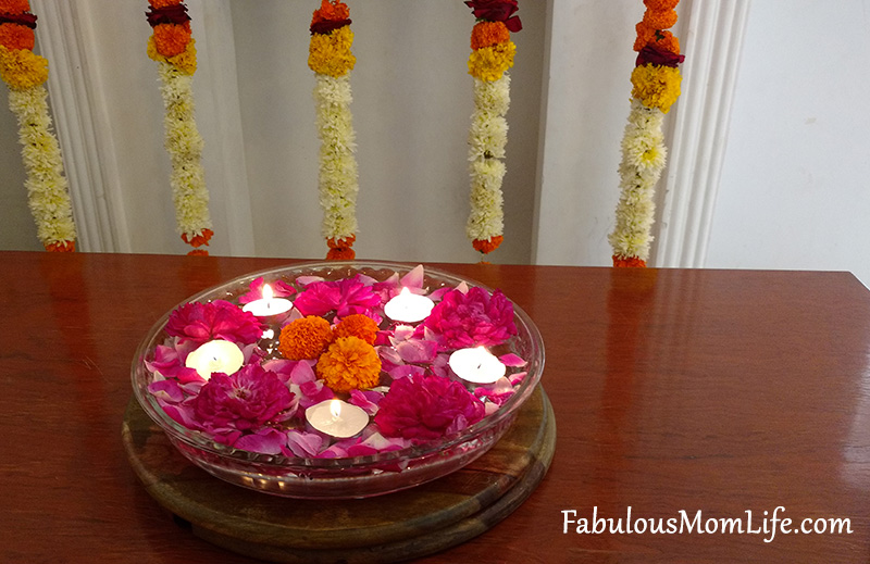 diwali decor floating arrangement