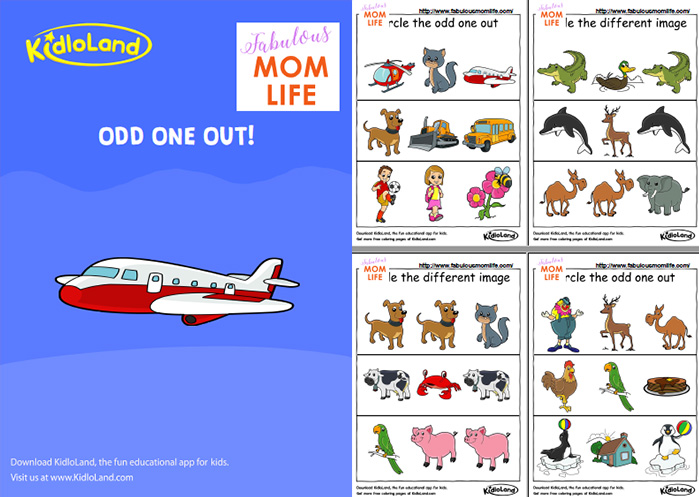 Download Free Printable Odd One Out Activity Worksheets