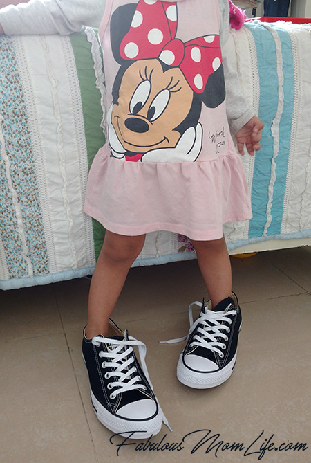 Baby Trying on Mamma's Converse Chuck Taylor Shoes