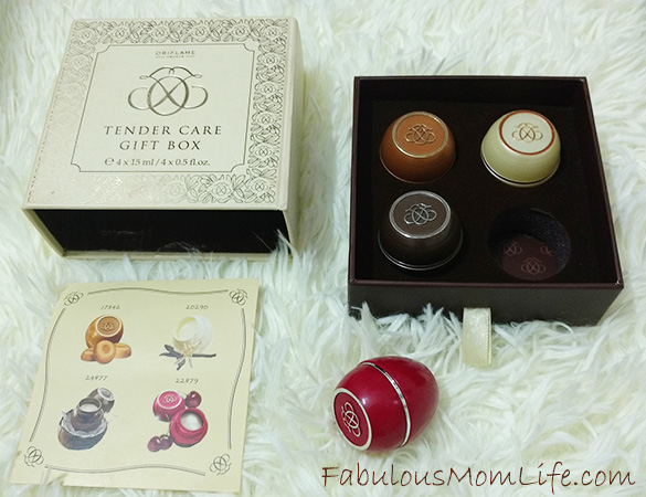 oriflame tender care gift box lip balm