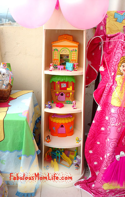 Dora City Houses on Shelf - Pretend Play Themed 2nd Birthday Party