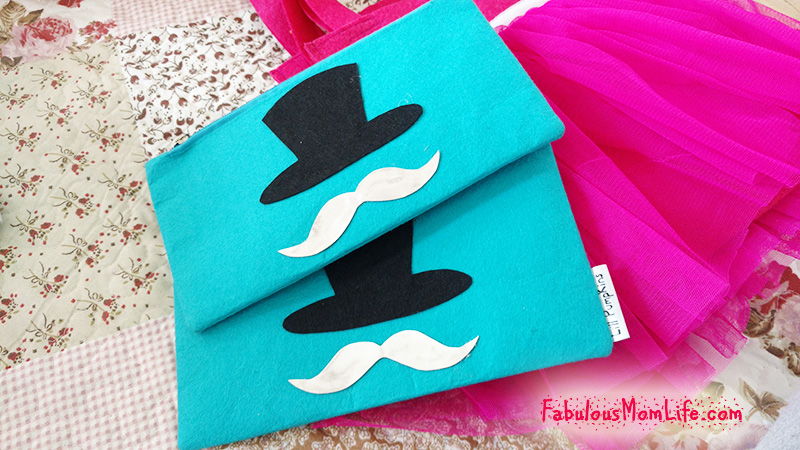 hat moustache pouch for boys