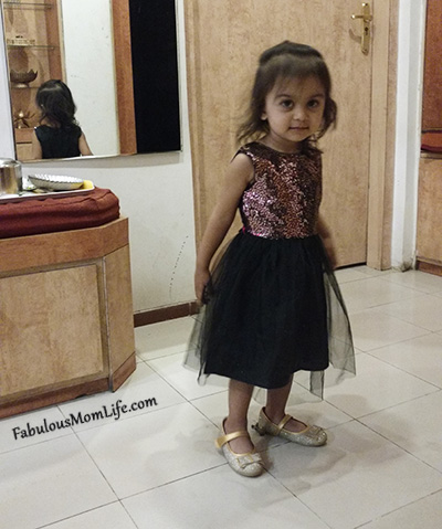 Black and Fuchsia Sequined Dress - Toddler Girl Party Fashion Outfit
