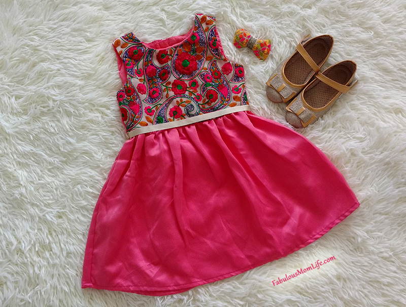 Embroidered Pink Dress - Toddler Girl Party Fashion Outfit