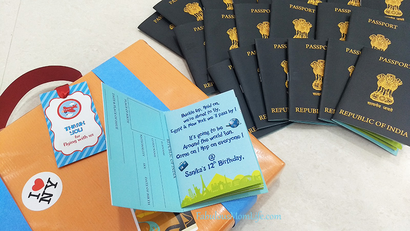 Passport Invitations for Around the World Birthday Party