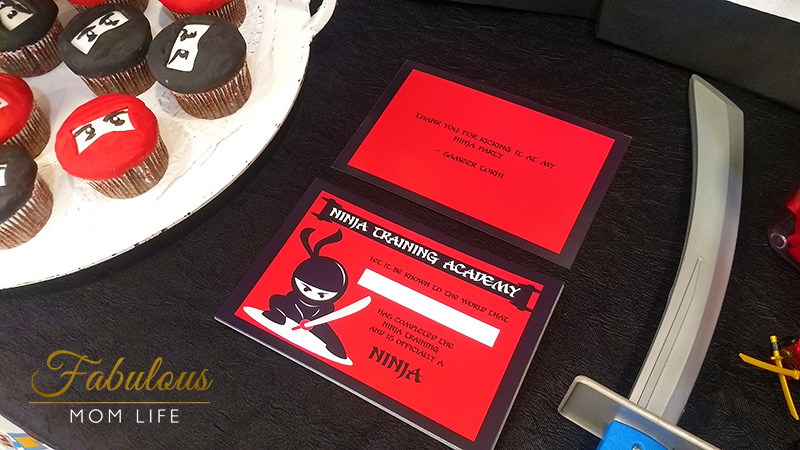 Ninja Birthday Party Thank You Cards and Ninja Training Certificates