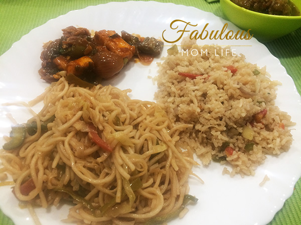 Ninja Party Food - Noodles, Fried Rice, Manchurian and Chili Paneer