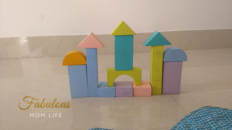 pastel wooden block castle