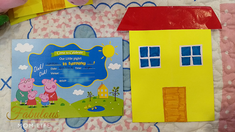 diy peppa pig house invitations