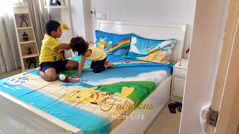 Pokemon Themed Kids Room Decor Bed Sheet