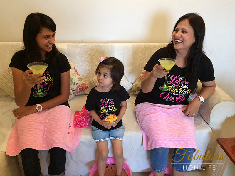 At Home Spa Party with Daughters - BonOrganik Matching Mom and Daughters Tees