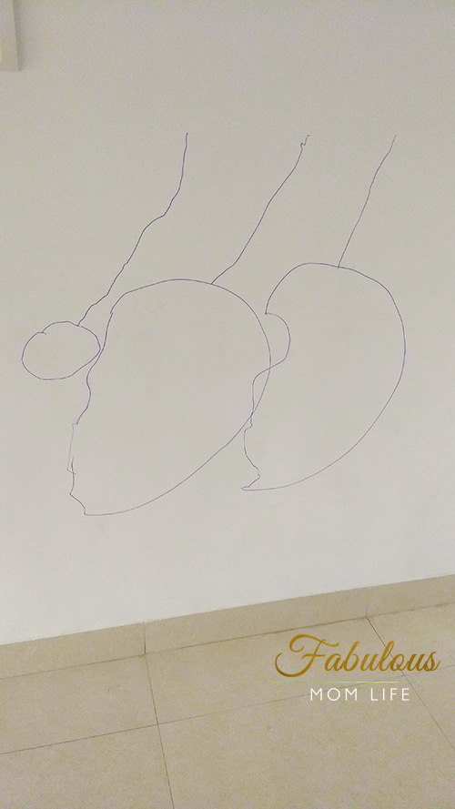 kids drawing on walls