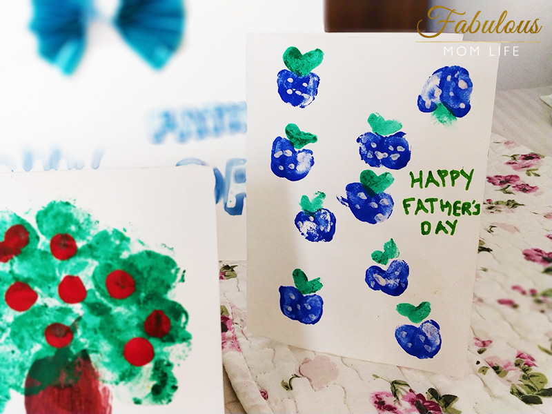 Thumb Print Blueberries Father's Day Card- Easy Art Idea for Toddlers