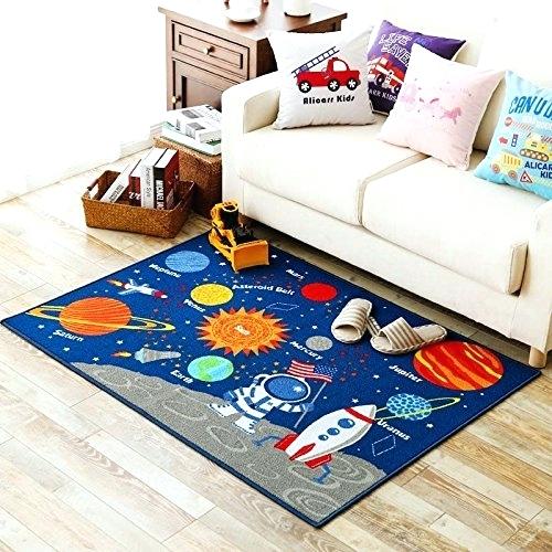 children rug solar system