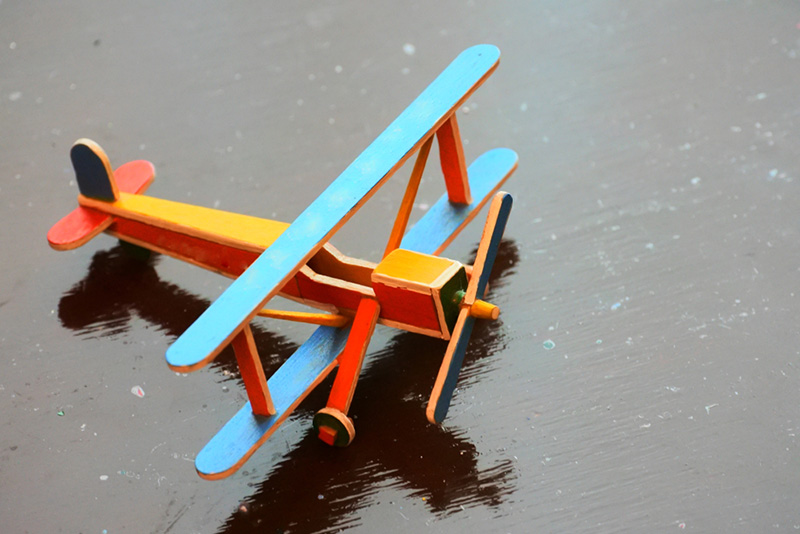 Aeroplanes from Popsicle Sticks - Kids Craft Idea