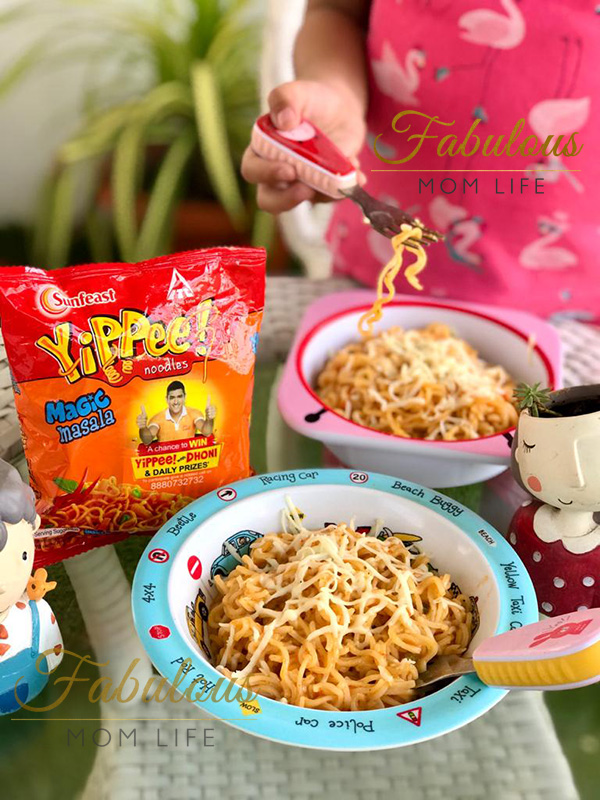 Cheese Garlic Yippee Noodles Recipe - Kids Recipes Indian