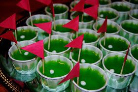 Green Jello shots - golf themed food