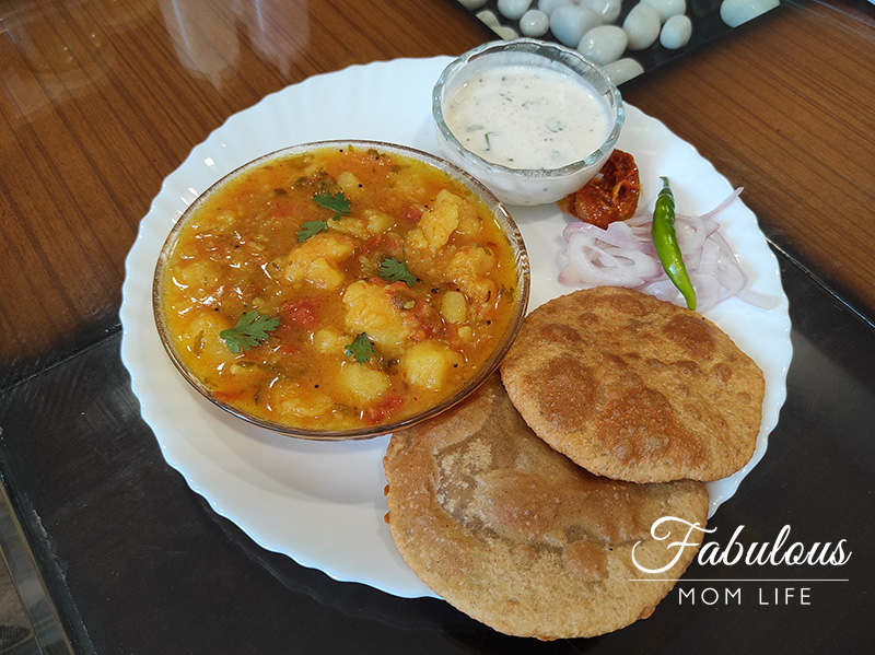 Aloo Poori - Vegetarian Indian Lunch