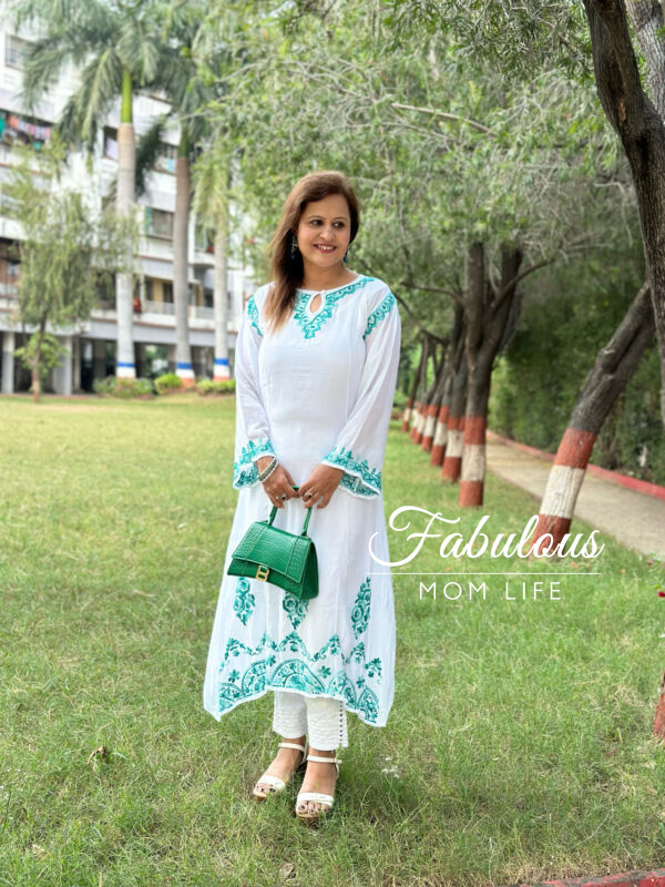 Taabir Chikankari Muslin A-Line Kurta from House of Chikankari