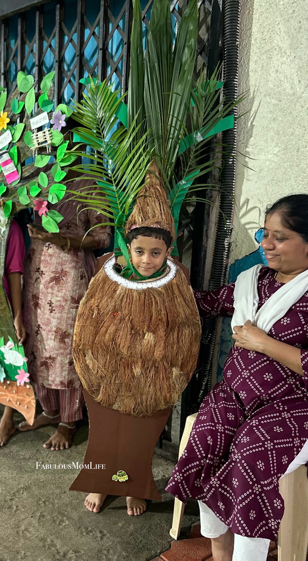 DIY Coconut Costume made using coconut husk