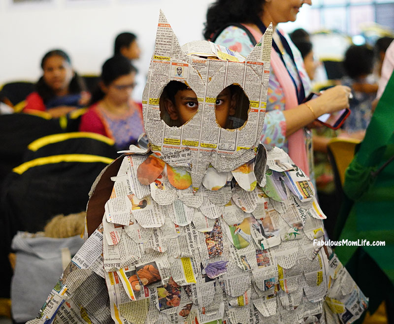 DIY Owl Fancy Dress Competition made from Newspaper