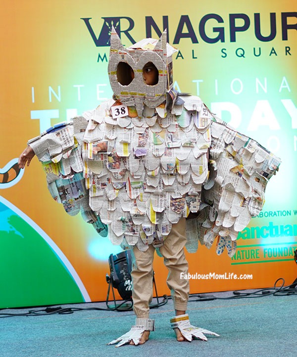 DIY Owl Fancy Dress Competition made from Newspaper