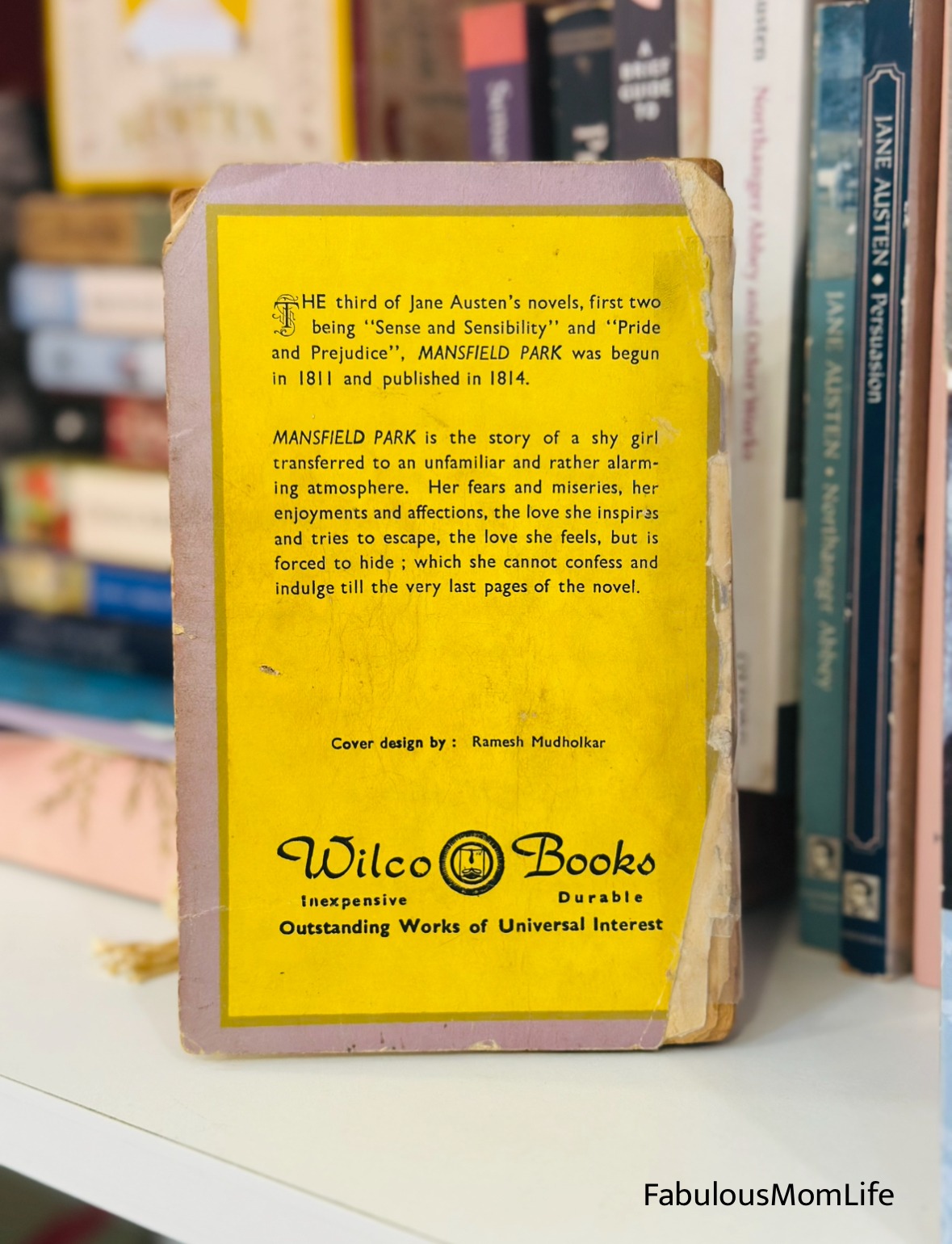 Mansfield Park by Jane Austen - Wilco Books, India - 1960 edition