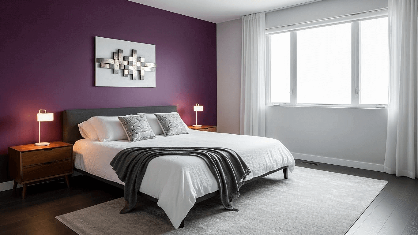 aubergine bedroom decor