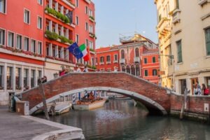 The iconic canals, bridges and gondolas of Venice