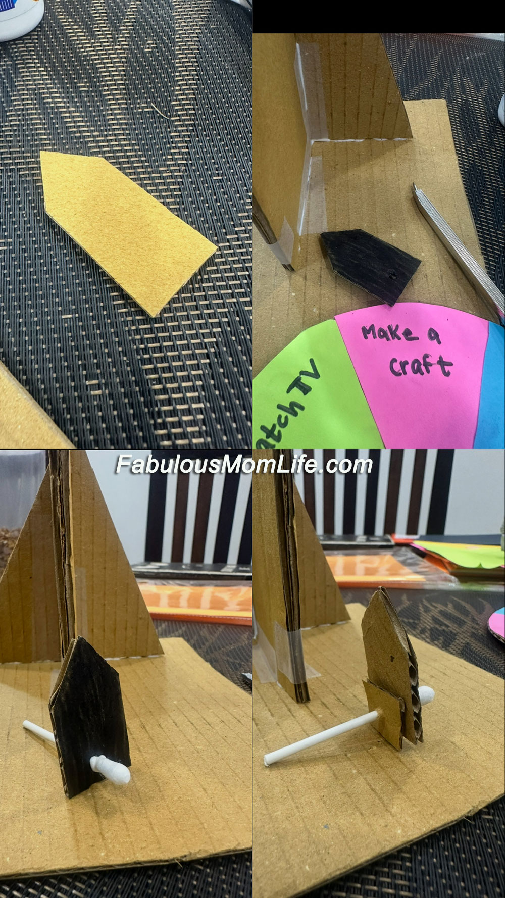 Creating a cardboard pointer for a DIY Wheel and Axle science project
