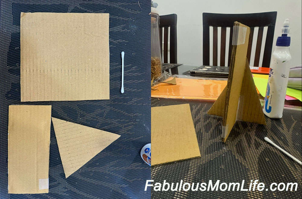 Building a cardboard stand for a Wheel and Axle Simple Machines working model
