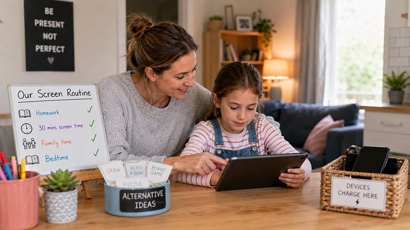 How to set healthy screen habits for kids without losing your mind