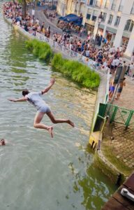 Canal Saint-Martin during Paris heatwave 2026