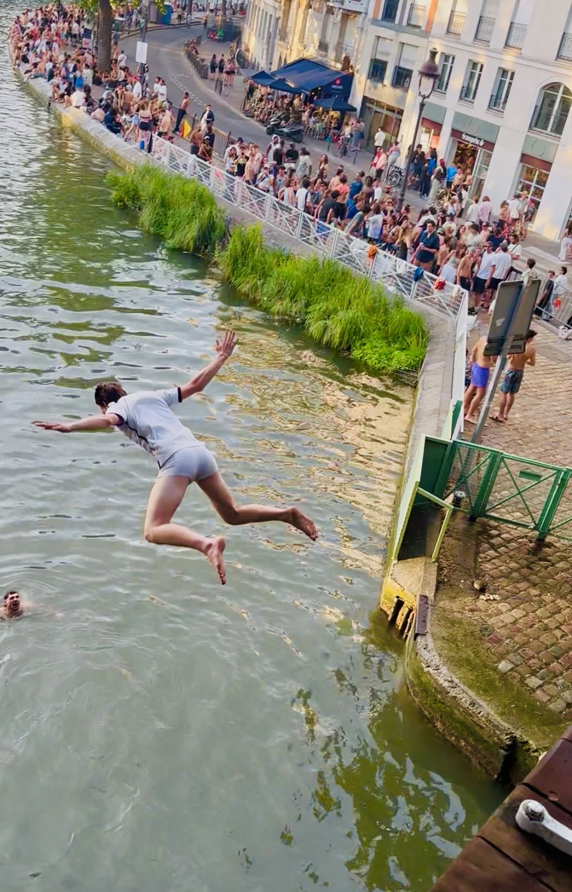 Canal Saint-Martin during Paris heatwave 2026