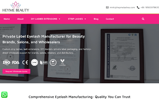 Heyme Beauty - Best for Wholesale Eyelash Manufacturing and Customization