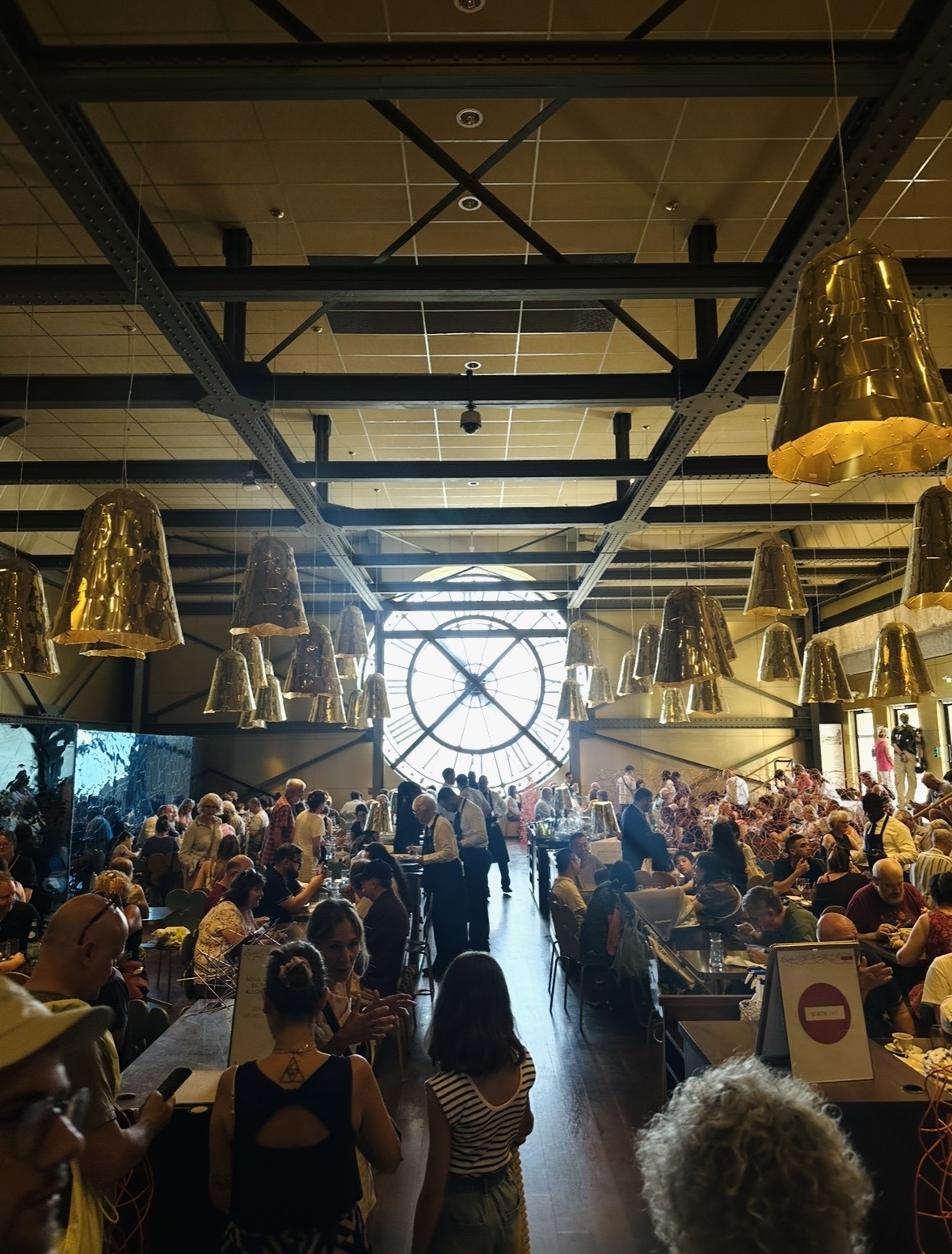 The clock inside Cafe Campana