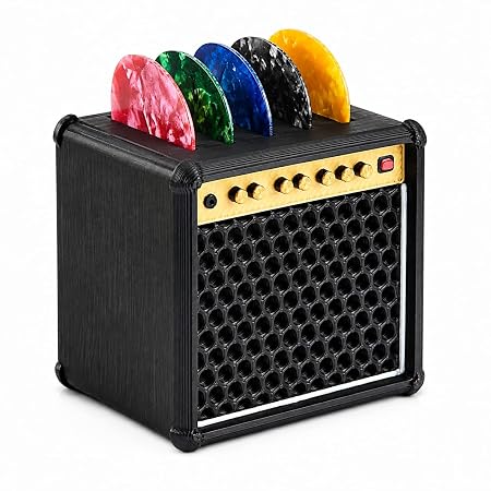 Speaker Shaped Guitar Picks Holder Box with 5 Picks - Gift ideas for music lovers
